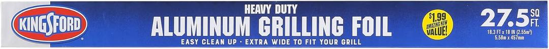 Kingsford Heavy Duty Aluminum Grilling Foil - Durable Wrap For Babecuing, Cooking, Steaming, and Food Storage - 27.5 Sq. ft Roll