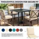 MIULEE Beige Outdoor Dining Cushion 20x20 Inch Waterproof & 3 Year Color Fastness Deep Seat and Back Cushion for Patio Furniture Chair with Ties