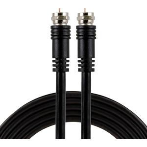 GE RG6 Coaxial Cable, 15 Ft. F-Type Connectors, Double Shielded Coax, Input Output, Low Loss Coax, Ideal for TV Antenna, DVR, VCR, Satellite Receiver, Cable Box, Home Theater, Black, 33627