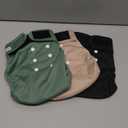 Langsprit Frenchie Female Dog Diapers No Tail Hole,Reusable Puppy French Bulldog Diapers Female for Period Heat,Washable Doggy Doggie Diapers for Female Dogs Small Medium Large SizeMedium (Pink,Green,Black)