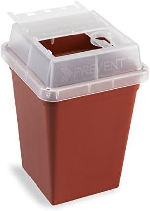 Heathrow Scientific HS120177 Sharps Container, 1 L, Red (Pack of 18)