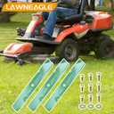 Lawneagle UC22010 Mower Blades with Blade Bolts & Washers for John Deere Z425 Z325E GX255 GX325 GX335 GX345 GX355 X320 X340 X360 X380 Decks Replaces John Deere 54 inch Mower Blades UC22010 M143520