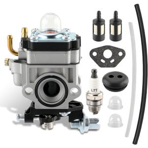 AUTOKAY Carburetor Replace 4082 for Jiffy Ice Auger Jiffy 2 Cycle Engines Carb w/Gasket Fuel Filter Check Valve Fuel Line