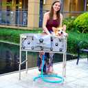 Dogvingpk Foldable Elevated Dog Bathtub with Drain 300 lb Capacity Portable Pet Shower Wash Station for Bathing Grooming Small Medium and Large Dogs, and Indoor Outdoor Use (1 PVC-TUB-L)