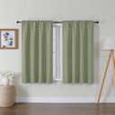Lecloud Bessie Light Green Curtains 45 Inch Length 2 Panels, Light Filtering Curtains for Bedroom, Faux Linen Textured Window Drapes Rod Pocket, Window Treatments for Small Windows, Each 30 W x 45 L