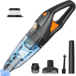 Handheld Vacuum Cordless - 25000PA Strong Suction Hand Held Car Vacuum Cleaner Portable with Multi-Nozzles - Lightweight Dust Busters Rechargeable for Home Car Office Pets 2 Levels