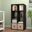 CTESNE【2026 Wooden Thick Frame 8 Cube Storage Organizer Shelf with Anti-Tipping Kits + Reversible Open Back Bookcase, Horizontal and Vertical Dual-use（Chocolate,11inch）