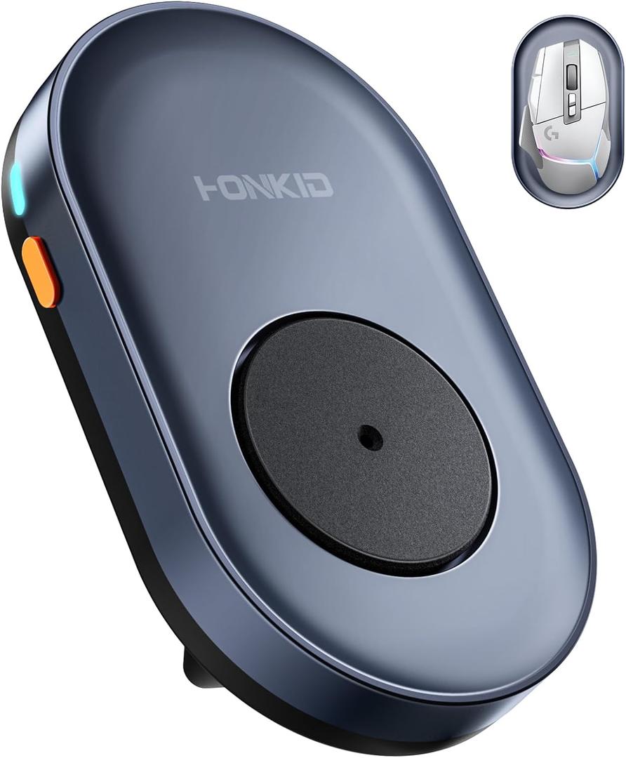 HONKID Undetectable Mouse Jiggler - Auto Mover with On/Off Switch & USB Port, No Software Needed, Prevent Sleep/Lock for Home Office & PC/Mac/Desktop (Blue Black), Perfect for Gifts/Remote Work
