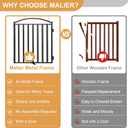 Malier Metal Freestanding Dog Gates, 32'' Height Outdoor Indoor Dog Fences, 48'' Extra Wide Pet Gate, Foldable Puppy Free Standind Tall Pet Gate for Stairs, Hallways, Doorways, Yard (Black 2 Panels)