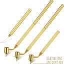 Gersoniel 2 Pieces 2 Pieces 0.5mm Detailing Fine Line Painting Pens Gold Fluid Writer Touch up Paint Applicator Fine Line Pen for Rock Chips and Scratch Repair Tip Brass Construction