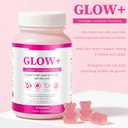 Glow Collagen Gummies with Hyaluronic Acid & Resveratrol | Gentle Support for Skin, Hair & Nail Care | Non-GMO | 90 Count (1)