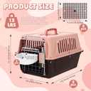 2 Set 18.9" Pet Carrier for Small Cats and Dogs, Hard Sided Plastic Cat Kennel for Pet with Front Door Security Lock Fully Breathable Travel Crate, up to 13 Lbs(Brown,18.9 x 12.6 x 11.8 Inch)