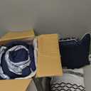 Madison Park Luxury Comforter Set-Traditional Jacquard Design All Season Down Alternative Bedding, Matching Bedskirt, Decorative Pillows, Cal King(104"x92"), Bennett, Geometric Navy 7 Piece