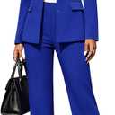 Women's 2 Piece Suits Business Casual Outfits Straight Wide Leg Pants Suits Professional Office Work Outfits