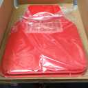 FH Group Universal Fit Full Set Doe16 Faux Rabbit Fur Automotive Floor Mats fits most Cars, SUVs, Trucks and Vans Red