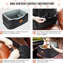 AlfaTok Memory Foam Booster Dog Car Seat for Medium Dogs (Under 45LBS): Elevated, Detachable Washable, Anti-Slip, for Car Back Seat, Travel Pet Bed with Seat Belt