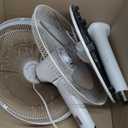 16" DC Motor Fan, 12 Speed Fan with Remote, Floor Fan, Standing Fan with 3 Breeze Modes, Dual-Layered Blades (10 Blades), Timer, Energy Efficiency and Quiet DC Motor (28W), White