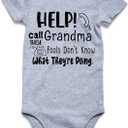 Baby Boys Girls Bodysuit Infant Funny Outfit Newborn Short Sleeve Romper Clothes Baby Jumpsuit 0-12 Months (6-9 Months, Help Call Grandma These Fools Don't Know)