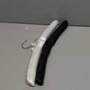 2 Pack 15 Inch Satin Padded Hangers - Bride Groom Hanger Wedding Dress Suit Hanger White and Black No Shoulder Bump Hangers