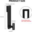 PMMASTO Shower Door Hooks, (7.5 Inch) Extended Towel Hooks for Bathroom Frameless Glass Shower Door, Stainless Steel Heavy Duty Hooks for Hanger Robe,Towel (Black ''T'' Shape 2 Pack)