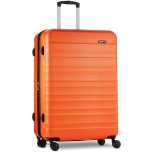 Amazon Basics 30" Hardside Large Checked Luggage, Hardshell Suitcase With Wheels, Expandable For Up to 15% More Space, With Scratch-Resistant Surface, Four Multi-directional Wheels, Orange