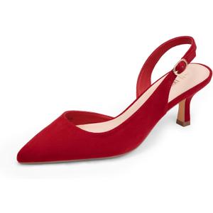 DREAM PAIRS Women's Kitten Heels Slingback Closed Pointed Toe Low Pumps Shoes Women Party Wedding Sexy Casual Dress Shoes, Size 8.5
