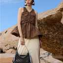 Quilted Shoulder Bag for Women Faux Leather Cute Hobo Handbags with Zipper Mini Clutch Purse Trendy Y2K (Black)