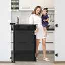 Extra Tall 42-Inch Black Dog & Baby Gate - 56" Wide, Adjustable, Retractable for Stairs, Doorways, Hallways ((42" Tall x 56" Wide))