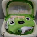 BUNWAG Baby Bathtub, Collapsible Newborn Bathtub for Infant to Toddler with Soft Cushion and Thermometer,Portable Travel Newborn Tub with No-Slip Feet, Baby Shower Gifts, 0-12 Months Baby Bath, Green