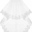 First Communion Veil, Lace Mantilla Veil, White Lace Edge Wedding Veils for Bride, Soft Tulle Chapel Veils for Wedding, First Communion, Bachelorette Party, Cathedral and Chapel Ceremonies
