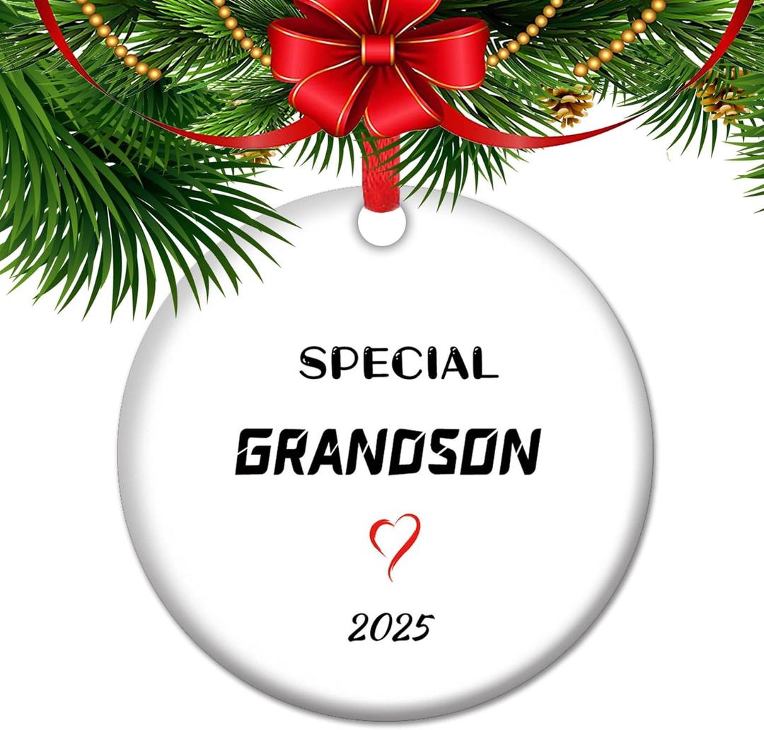 Special Grandson Ceramic Christmas Bauble, Gift for Grandson, Christmas Ornament for Grandson, Special Grandson (V25)