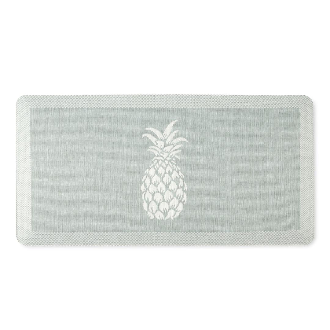 MARTHA STEWART Aloha Modern Pineapple Anti-Fatigue Air-Infused Kitchen Mat, Mint Green, 19.6"x39"