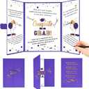 6 x Roetyce Graduation Party Decorations, Gold and Purple Graduation Guest Book, Class of 2026 Signature Board, Best Graduation Gifts for Her Him, College Jumbo Congrats Grad Card