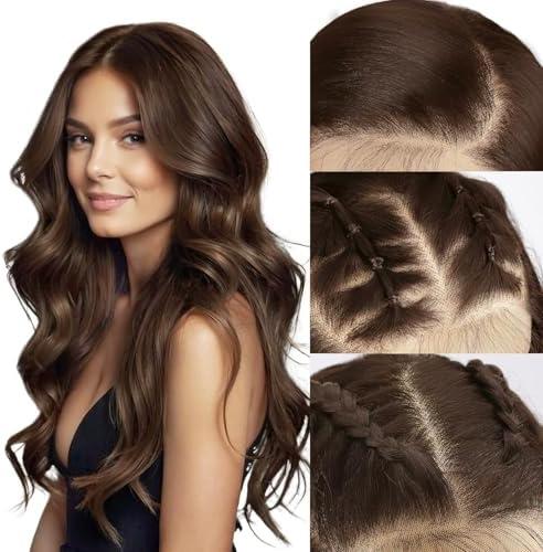 SUKRI 13×4 Dark Brown Lace Front Wig 26Inch Long Wavy Brown Wig with Baby Hair Synthetic Lace Front Wig for Women Daily Party Use