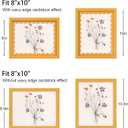 8x10 Picture Frame with Real Glass, Wooden cute 8 x 10 Photo Frame with Wavy Mat for Tabletop and Wall Hanging, Yellow, 1 Pack