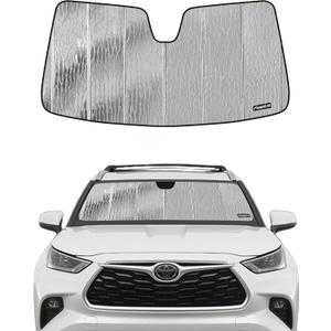 Pigenius Windshield Sun Shade for Toyota Highlander & Highlander Hybrid (Incl. 25th Edition) 2020-2026, NOT for Grand Highlander, Reversible Silver/Black