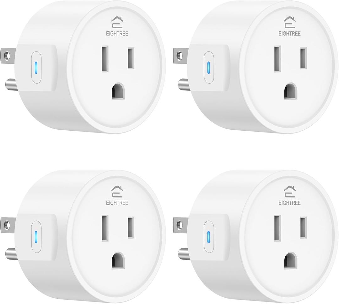 EIGHTREE Smart Plugs Compatible with Alexa Only, Voice Control, Outlet Timer, 10A Smart Outlet, White