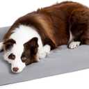 Cybarmour Chew Proof Dog Bed - Orthopedic Indestructible Dog Crate Pad - Outdoor Waterproof Kennel Mat for Aggressive Chewers - Large Breeds & Fits 36-Inch Crate - 35"x22", Limestone