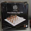 UMAID Marble Chess Set for Adults, 12" Handcrafted Marble Chess Board with Weighted Pieces and Velvet Storage Box, Luxury Chess Game for Home, Office, or Elegant Decor, Premium Gift for Chess Lovers (Brown & White)