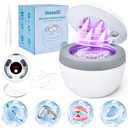 Ultrasonic Retainer Cleaner Machine, 45kHz 200ML Dental Cleaning Pod with 4 Wash Modes, Digital Timer for Denture Cleaner, Aligners, Mouth Guards, Braces, Jewelry & Toothbrush Heads (White) (White_popular Version)
