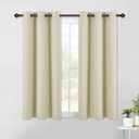 NICETOWN Blackout Curtains & Drapes for Bedroom, Beige, W34 x L48, Set of 2, Triple Weave Grommet Top Thermal Insulated Light Blocking Panels for Bathroom/Living Room