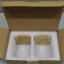 INIUNIK Glass Qtip Holder Dispenser with Bamboo Lid - 2 Pack Apothecary Jars - Cotton Balls Pads Swabs Holder Jar - Bathroom Vanity Canisters Jars for Countertop Storage and Organization (Yellow)