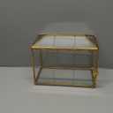 Okllen Glass Card Box with Slot, Large Gold Clear Card Box for Wedding Receptions, Decorative Storage Box with Lock for Baby Shower, Birthday Party, Bridal Shower