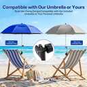 2 Pack 42 Inch Double Canopy Beach Chair Umbrella with Clamp, UPF50+ Clip on Beach Umbrella with 360 Swiwel Arm & Adjustable Clip, Portable Sun Shade for Wheelchair, Stroller, Camping (Dark Blue)