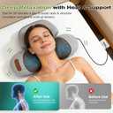 3-in-1 Neck Massager Pillow with Heat & Gentle Traction, Ergonomic Massage Support for Neck Hump Comfort, Daily Relaxation Design for Women and Men, Plug-in Use