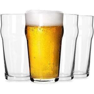 LUXU Pint Glasses,20oz British Beer Glass,Classics Craft Beer Glasses,Premium Beer Glass Tumbler Set of 4, Unique Design Beer Glasses Easy Stacking in The Cupboard