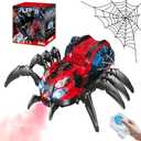 Remote Control Spider Cool Light Robot Spider Toy with 2.4 GHz Remote Controller, RC Spider Robot with Spray/Lights/Music, Realistic Spider Gift for Kids Boys, Halloween, Christmas, Holiday Toys for Party Prank