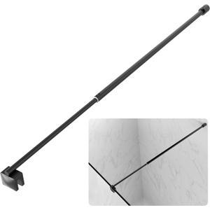 Shower Door Support Bar,27.5''- 47.2'' Stainless Steel Fixed Panel Telescopic Support Rod for1/4" to 3/8" Glass,Adjustable Wall to Glass Support Bar,Easy Install & Corrosion Resistant,Matte Black