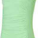 Girls One Piece Swimsuit Ruffled Teen Girl Swimsuit Size 6-16Y Wide Straps Girls' Swimwear for Bathing Suits Yizuoding003 (12 Years, Mint Green)