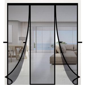 RELIANCER Fiberglass Magnetic Double Door Screen, Fit Doors Size 80"x96", Auto Close Screen Door Mesh w/ Magnets, Patio Doorway Mosquito Net Screens, Self-Closing Doors Cover, Doorway Curtain Mesh Partition